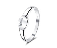 Flower Pattern Shape Silver Ring NSR-4050